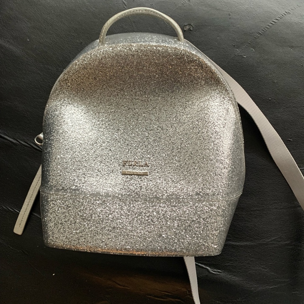 Furla silver backpack